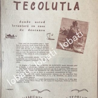 CARTEL ANTIGUO ORIGINAL DE COLONIA ARCADIA DE TECOLUTLA, VERACRUZ DIC 1953 /199 RARO