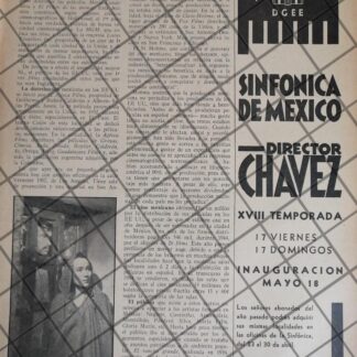 AFICHE RETRO ORQUESTA SINFONICA /DOLORES DE RIO ETC 1945