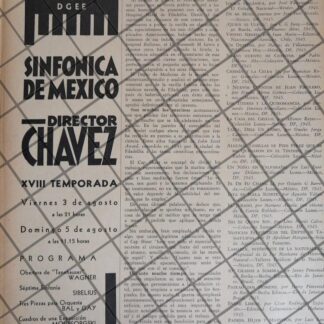 AFICHE RETRO ORQUESTA SINFONICA TEMPORADA 3A 1945