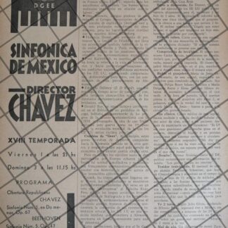 AFICHE RETRO ORQUESTA SINFONICA TEMPORADA 18 1945