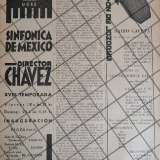 AFICHE RETRO ORQUESTA SINFONICA MAY 1945 Y BBC RADIO