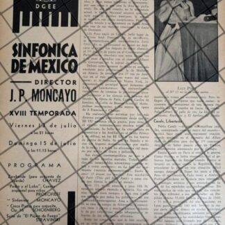 AFICHE RETRO ORQUESTA SINFONICA Y LILY PONS 1945