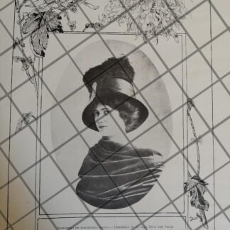 CARTEL ANTIGUO 1910 SOMBRERO DAMA. CASA FELIX DE PARIS /1