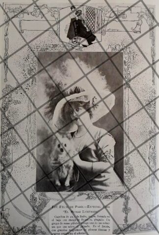 CARTEL ANTIGUO 1910 SOMBRERO DAMA. CASA FELIX DE PARIS /7
