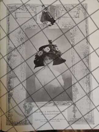 CARTEL ANTIGUO 1910 SOMBRERO DAMA. CASA FELIX DE PARIS /9