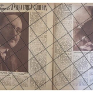 AFICHE RETRO ESCRITOR VENTURA GARCIA CALDERON 1944