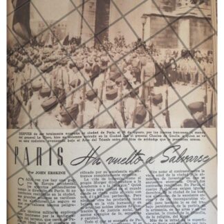 AFICHE RETRO PARIS ES LIBERADO 1944 GUERRA MUNDIAL