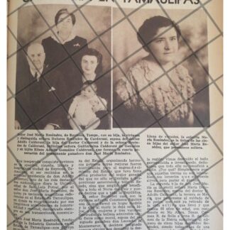 AFICHE RETRO FAMILIA RESENDEZ CALDERONI 1944 REYNOSA