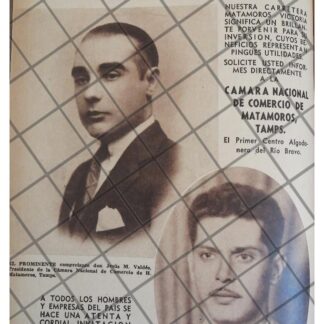 AFICHE RETRO CAMARA DE COMERCIO MATAMOROS 1944