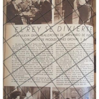AFICHE RETRO FILMAN PELICULA. EL REY SE DIVIERTE 1944