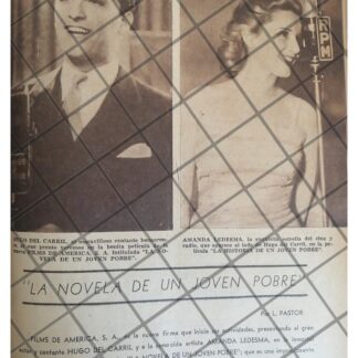AFICHE RETRO HUGO DEL CARRIL Y AMANDA LEDEZMA 1944