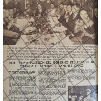 AFICHE RETRO 1944 TOMA POSESION SANQUEZ CANO, OAX