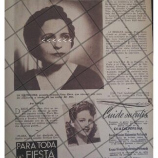 AFICHE RETROLA PIANISTA FLORA MORA Y OTROS 1944