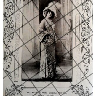 CARTEL ANTIGUO 1910 VESTIDOS DIBUJO ANTONIO GEDOVIUS -35