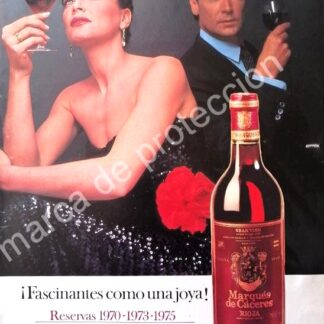 CARTEL ANTIGUO ORIGINAL DE VINOS MARQUES DE CACERES 1980s /2