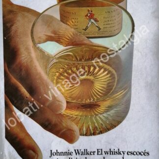 CARTEL ANTIGUO ORIGINAL DE WHISKY JOHNNIE WALKER 1965