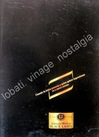 CARTEL ANTIGUO ORIGINAL DE WHISKY JHONNIE WALKER BLACK LABEL 1980s /10