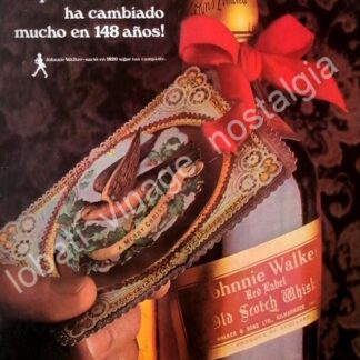 CARTEL ANTIGUO ORIGINAL DE WHISKY JHONNIE WALKER RED LABEL 1960s /17