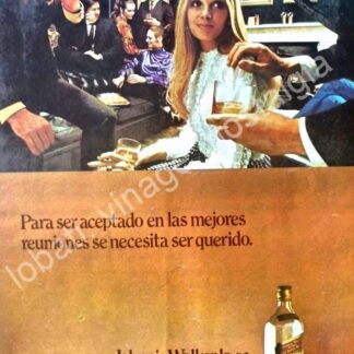 CARTEL ANTIGUO ORIGINAL DE WHISKY JHONNIE WALKER RED LABEL 1960s /13