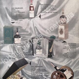CARTEL ANTIGUO ORIGINAL DE VINOS Y COGNAC COURVOISIER 1967 /V251
