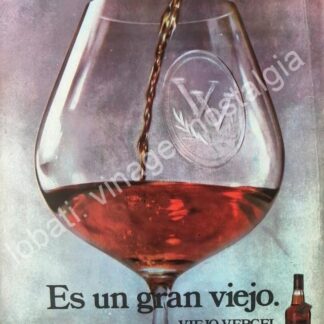 CARTEL ANTIGUO ORIGINAL DE BRANDY VIEJO VERGEL 1973 /V255