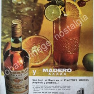 CARTEL ANTIGUO ORIGINAL DE BRANDY MADERO XXXXX 1967 CASA MADERO /V262