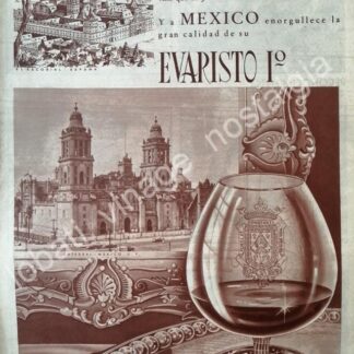 CARTEL ANTIGUO ORIGINAL DE VINO EVARISTO No 1. 1958 Y LA CATEDRAL /V266 PUBLICIDAD ARTISTICA
