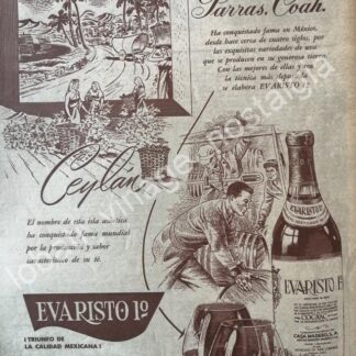 CARTEL ANTIGUO ORIGINAL DE BRANDY EVARISTO No 1. 1952 Y LA CATEDRAL /V267 PUBLICIDAD ARTISTICA