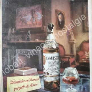 CARTEL ANTIGUO ORIGINAL DE BRANDY EVARISTO No 1. 1956 /V269 PUBLICIDAD ARTISTICA