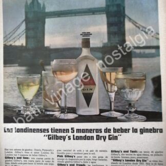 CARTEL ANTIGUO ORIGINAL DE GINEBRA GILBEYS 1966 /V300