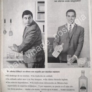 CARTEL ANTIGUO ORIGINAL DE GINEBRA GILBEYS 1966 /V299