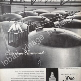 CARTEL ANTIGUO ORIGINAL DE GINEBRA OSO NEGRO Y SU PLANTA DE D.F 1959 /V295