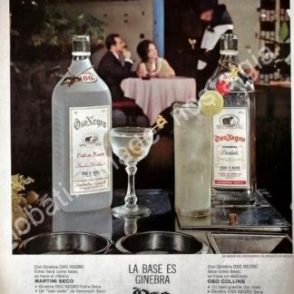 CARTEL ANTIGUO ORIGINAL DE GINEBRA OSO NEGRO 1962 /V283