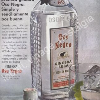 CARTEL ANTIGUO ORIGINAL DE GINEBRA OSO NEGRO 1964 /V286