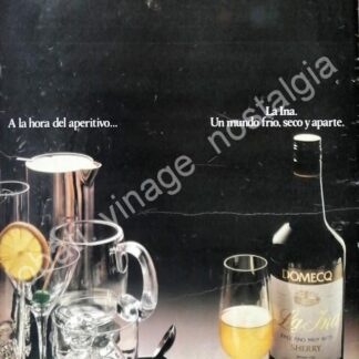 CARTEL ANTIGUO ORIGINAL DE JEREZ LA INA, DE PEDRO DOMEQC 1980s