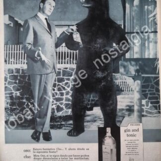CARTEL ANTIGUO ORIGINAL DE JORGE EL CHE REYES Y GINEBRA OSO NEGRO 1960 /V290 /FEP