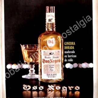 CARTEL ANTIGUO ORIGINAL DE GINEBRA OSO NEGRO 1961 /V292
