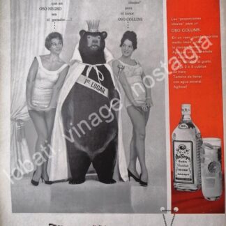 CARTEL ANTIGUO ORIGINAL DE GINEBRA OSO NEGRO 1961 /V293