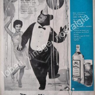 CARTEL ANTIGUO ORIGINAL DE GINEBRA OSO NEGRO 1961 /V294