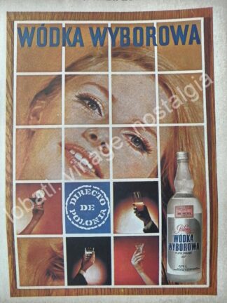 CARTEL ANTIGUO ORIGINAL DE VODKA WYBOROWA 1974 /V317 RARO
