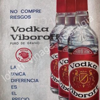 CARTEL ANTIGUO ORIGINAL DE VODKA VIBOROFF 1974 BODEGAS CALIFORNIA /V318 SUPER RARO