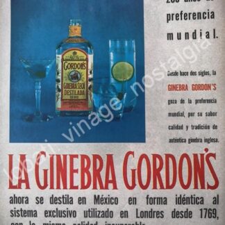 CARTEL ANTIGUO ORIGINAL DE GINEBRA GORDONS 1969 /V310