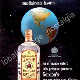 CARTEL ANTIGUO ORIGINAL DE GINEBRA GORDONS 1964 /V311