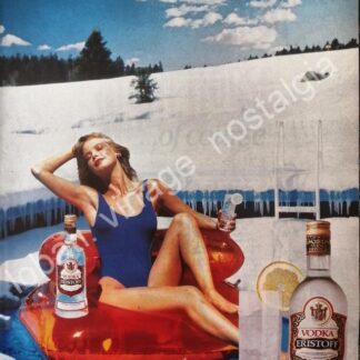 CARTEL ANTIGUO ORIGINAL DE VODKA ERISTOFF 1980s /V316 / RARO