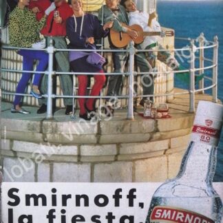 CARTEL ANTIGUO ORIGINAL DE VODKA SMIRNOFF 1980s /V303