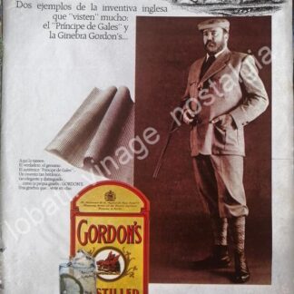 CARTEL ANTIGUO ORIGINAL DE GINEBRA GORDONS 1980s /V309