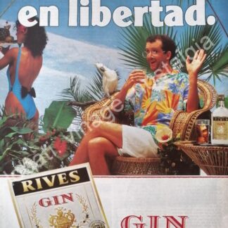 CARTEL ANTIGUO ORIGINAL DE GINEBRA RIVES 1980s /V307