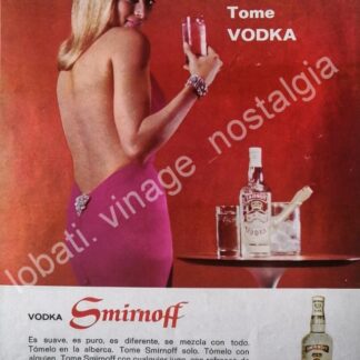 CARTEL ANTIGUO ORIGINAL DE VODKA SMIRNOFF 1965 /V306