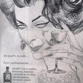 CARTEL ANTIGUO ORIGINAL DE GINEBRA GILBEYS 1961 /V296