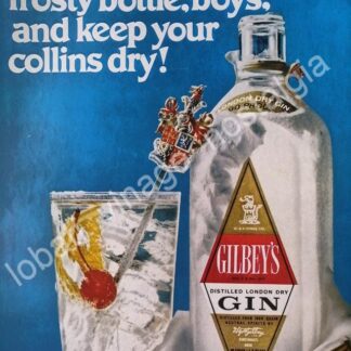 CARTEL ANTIGUO ORIGINAL DE GINEBRA GILBEYS 1970 /V297